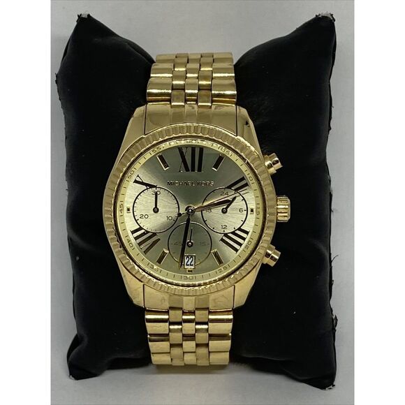 Michael Kors Lexington MK5556 Women Gold Stainless Steel Analog Dial Watch MP896 - Picture 1 of 12